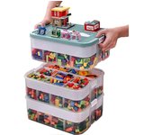 Contenedor de plástico apilable organizador de almacenamiento de Lego para niños