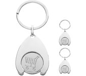 3pcs Carro de la compra Tokens Llavero de metal Token de moneda Llavero de moneda para el carrito de compras Plata 7.5X3.2X1CM