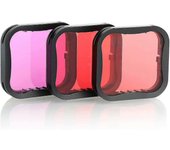 Filtros de buceo para GoPro Hero 9 10 11 - Carcasa impermeable oficial - Corrección de color para buceo profundo/fotografía submarina (paquete de 3)