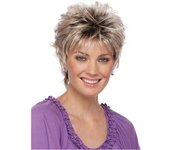 Corte de pelo corto de moda para mujer Peluca ombre rizada corta con gorra Party Club Gris