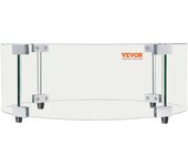 Succebuy Protector contra el viento para fogatas, protector contra llamas de vidrio redondo de 29 x 8 pulgadas, de 0.24 pulgadas de grosor, para pr...