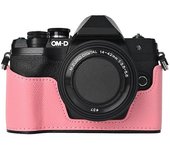 Para Olympus OM-D E-M10 Mark III Carcasa de cámara Estuche inferior de cuero texturizado Batería fácil de reemplazar Multicolor Style E