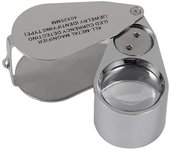 40x Joyeros Lupa Lupa Lupa Lupas, Led / uv Iluminado Joyería Loop Bolsillo Lupa plegable con construcción de metal para cerca Wor