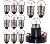 10 piezas de pequeñas perlas de luz eléctrica E10 bombillas 2.5V 0.3A Experimento de Física Estudiantil Lámparas de bombilla pequeña 2.00X1.00X1.00CM
