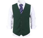 Chaleco formal delgado de negocios para hombre Sliktaa Chaleco de traje de pecho de color sólido