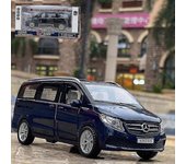 1:32 Mercedes-benz V260 Coche de niñera de negocios Modelo de coche de aleación Sonido Y Luz Tirar Atrás Niño Coche de juguete Sim-Good Azul con caja