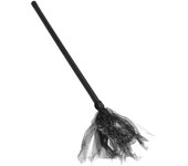 Escoba de bruja de Halloween Escoba de cosplay Escoba de bruja decorativa Accesorio de fiesta de Halloween para adultos y niños Negro 80CM