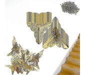 Esquinas de polvo de escalera para escalones de madera, Esquinas de polvo de escalera decorativas, 100PCS Esquinas de polvo antiguo para escaleras,...