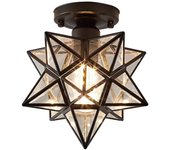 Lámpara de techo Estrella de cinco puntas Luz de techo Pasillo Pasillo Balcón Lámparas pequeñas Plancha Negro A