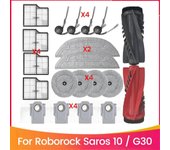 20 piezas de repuesto para Roborock Saros 10 / G30 Aspiradora Doble Cepillo Principal Almohadilla de fregona Filtro HEPA Como se muestra