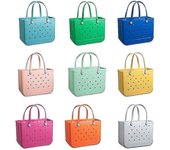 Bolsa de goma EVA Agujero estilo Bogg Impermeable Duradero Bolso de playa de silicona de gran tamaño nuevo 2024 Naranja