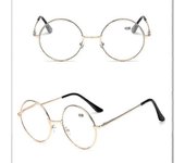 Retro Gafas de lectura redondas Lectores de metal Vintage Hombres Mujeres + 1.00 ~ 4.00 Z Oro Strength 1.00