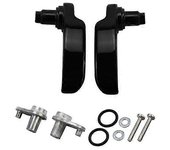 Motocicleta Negro L R Elevadores de tapa de alforjas de aluminio Billet para Harley Touring Road King Electra Street Tri Glide FLHX FLHT FLHR Levan...