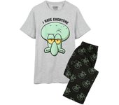 SpongeBob SquarePants Bob EsponjaBob Cuadrado Pantalones Hombre Manga Corta Pijama Pierna Larga Set Calamardo Gris Large
