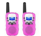 Walkie Talkies para niños - Largo alcance, Privacidad, Activación por voz, Linterna Rosa