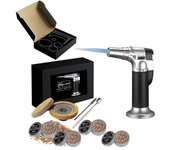 Kit De Ahumador De Cóctel Con Antorcha Y Astillas De Madera Para Whisky Y Bourbon,Ahumador De Cóctel Envejecido Con 4 Astillas De Madera Ahumadas C...