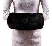 Manguitos de mano de piel sintética para mujeres Manguitos cálidos de piel sintética20 * 35CMblack TA negro