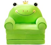 100% nuevo, plegable para niños sofá respaldo sillón 2 en 1 niños dibujos animados lazy sofá cover Verde