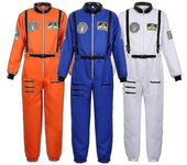 Traje de astronauta Traje espacial para disfraces de cosplay para adultos Cremallera Disfraz de Halloween Pareja Traje de vuelo Uniforme de talla P...