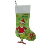 El Grinch Calcetines de Navidad Rellenos de regalos de Navidad Medias grandes Tapices de árboles de Navidad Decoración para la fiesta familiar A 1Pc