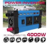 Inversor 4000w 12v a 220v / 110v convertidor de voltaje pantalla a color inteligente dual usb 3.6a carga rápida DC12V A 110V