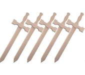 5 espadas de madera Beige 39 x 13 cm