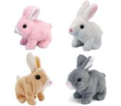 Peluche eléctrico conejo saltando salto interactivo conejito de peluche juguete niños regalo, puede caminar y hablar Rosa