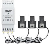 Tuya Smart Life WiFi Medidor de energía bidireccional trifásico con interruptor de contacto seco App Monitor 80A AC1 Blanco