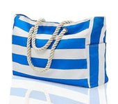 Bolsa de playa, Bolsa de baño, Bolsa de playa impermeable, Grande con cremallera, Bolsa de piscina, Bolsa de playa grande, Xxl Family azul