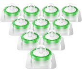 Filtro de jeringa estéril PES 10 paquete, tamaño de poro de 0,22 um, diámetro de membrana de 33 mm, filtración hidrofílica Verde
