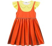 4-9 años Niña Squid Game Party Vestido de manga corta Naranja 8-9 Years