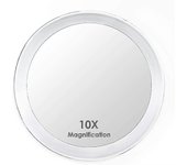 Eelhoe Espejo de aumento de 10x con 3 ventosas, espejo de maquillaje con aumento de 10x