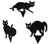 Cat Figure Ground Insert Decor Set 3 Piezas 2D Gatito realista con ojos reflectantes