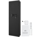 Succebuy Caja fuerte para armas de pared de 42.91" de altura, oculta de 4 niveles, 3 estantes extraíbles y 6 llaveros, acero laminado en frío Q235 ...