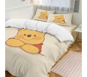 v7425 Sábanas Ropa de cama Super Cute Winnie The Pooh Edredón Suave 3 Piezas Juegos de Ropa de Cama Gemelos Engrosados para Todas las Estaciones, 1...