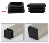 Enchufe de plástico cuadrado Tubo Post Fin Cap Chair Glide 10pcs Plástico negro Enchufes cuadrados 30mm