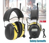 Protección auditiva con Bluetooth y radio amarilla