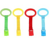 4pcs Portable Baby Pull Ring Baby Stand Up Rings Nursery Baby Cot Anillos Color surtido 21X9.5cm