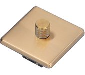 Atenuador de luz LED Atenuador 86x86mm Interruptor de latón cepillado para bombillas halógenas incandescentes LED para el hogar Dimmabl
