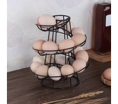 Estante dispensador de huevos Diseño en espiral Metal Egg Skelter Alambre independiente Organizador de almacenamiento de huevos de gallina Soporte ...