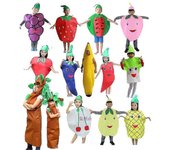 Unbrand Divertida fiesta de Halloween Día de los niños Dibujos animados Fruta Vegetal Disfraz Cosplay Ropa Calabaza Plátano para niño niña Uvas