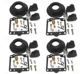 4set para Fj1200 1988-1992 Fj 1200 Kit de reparación del carburador de la motocicleta Junta de flotador 4 Reparar diafragma