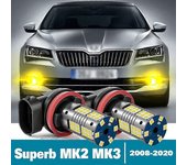 2 piezas de luz antiniebla LED para Skoda Superb 2 MK2 3 MK3 Accesorios 2008 2009 2010 2011 2012 2013 2014 2015 2016 2017 2018 2019 2020 Iluminació...