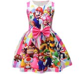 2023 Nueva película Super Mario Bros. Girls Dresses Kids Party Princess Dresses 9273 110cm