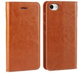 Para iPhone SE (2020)/SE (2022)/8/7 4.7 pulgadas Borde aceitadoCrazy Horse Cuero genuino adjunto Hard PC Estuche interior Soporte de billetera Cubi...