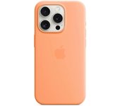 Funda de silicona para iPhone 15 Pro compatible con MagSafe Naranja
