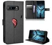 Compatible con Asus ROG Phone 3 Wallet Case Cubierta de cuero Pu con patrón de diamante con cierre magnético Ranuras para tarjetas Negro