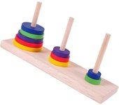 Juego de mesa Rompecabezas de cerebro de madera Torre de Hanoi Torre clásica Río Bambú Desbloquear rompecabezas