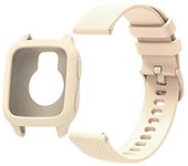 Correa de repuesto de silicona para Garmin Venu Sq 2, con funda protectora Beige