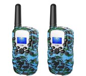 Walkie Talkies para niños - Largo alcance, Privacidad, Activación por voz, Linterna Azul